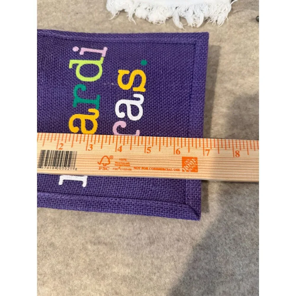 The Royal Standard Small Burlap Mardi Gras Gift Treat Tote Bag